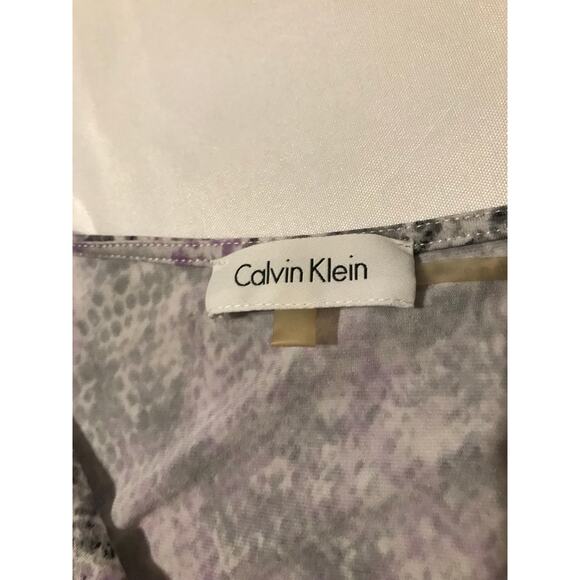 Calvin Klein ladies snakeskin mob wife sleeveless blouse Sz Small Purple office - Picture 5 of 6